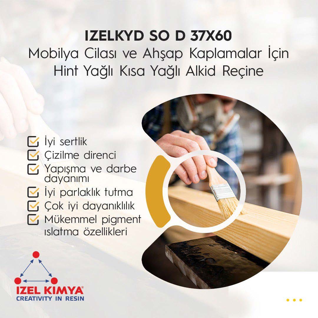 IZELKYD SO D 37X60 Mobilya Cilas ve Ahap Kaplamalar iin Hint Yal Ksa Yal Alkid Reine